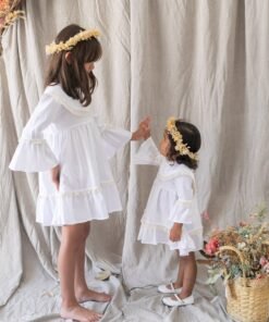 Alternative view of Vestido Helena blanco de poplin elegante