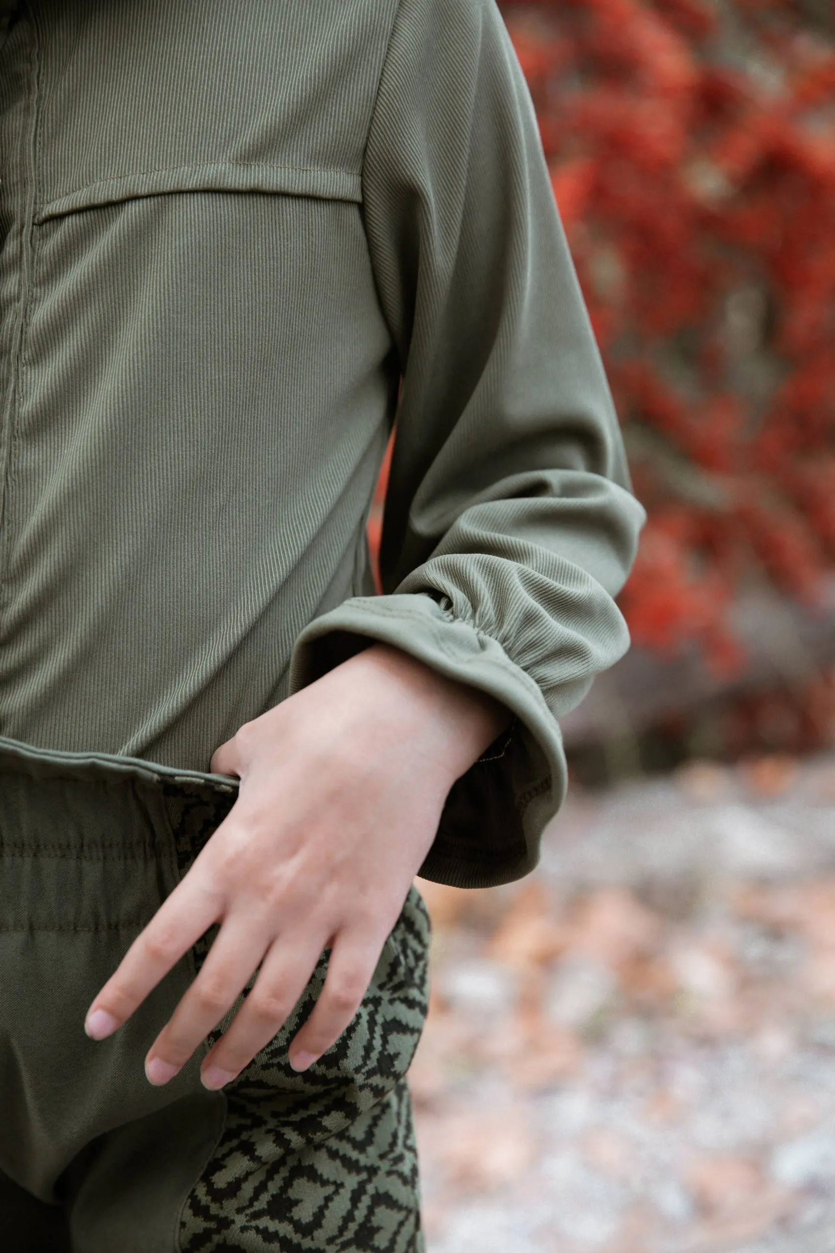 Pantalón Recto combinado Verde Militar Niñas - Imagen 7