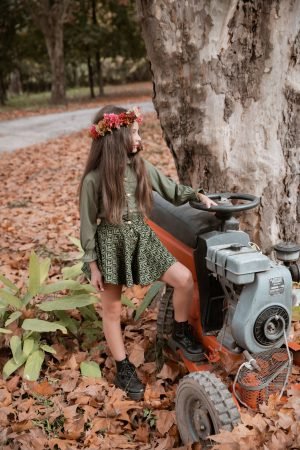 Alternative view of Falda Campana Verde para Niñas