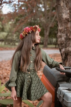 Falda Campana Verde para Niñas