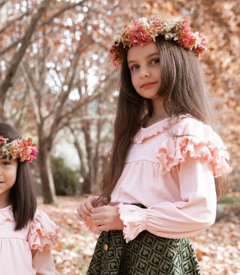 Blusa de morley con festones para niñas | Artesanal y de calidad premium - Imagen 5