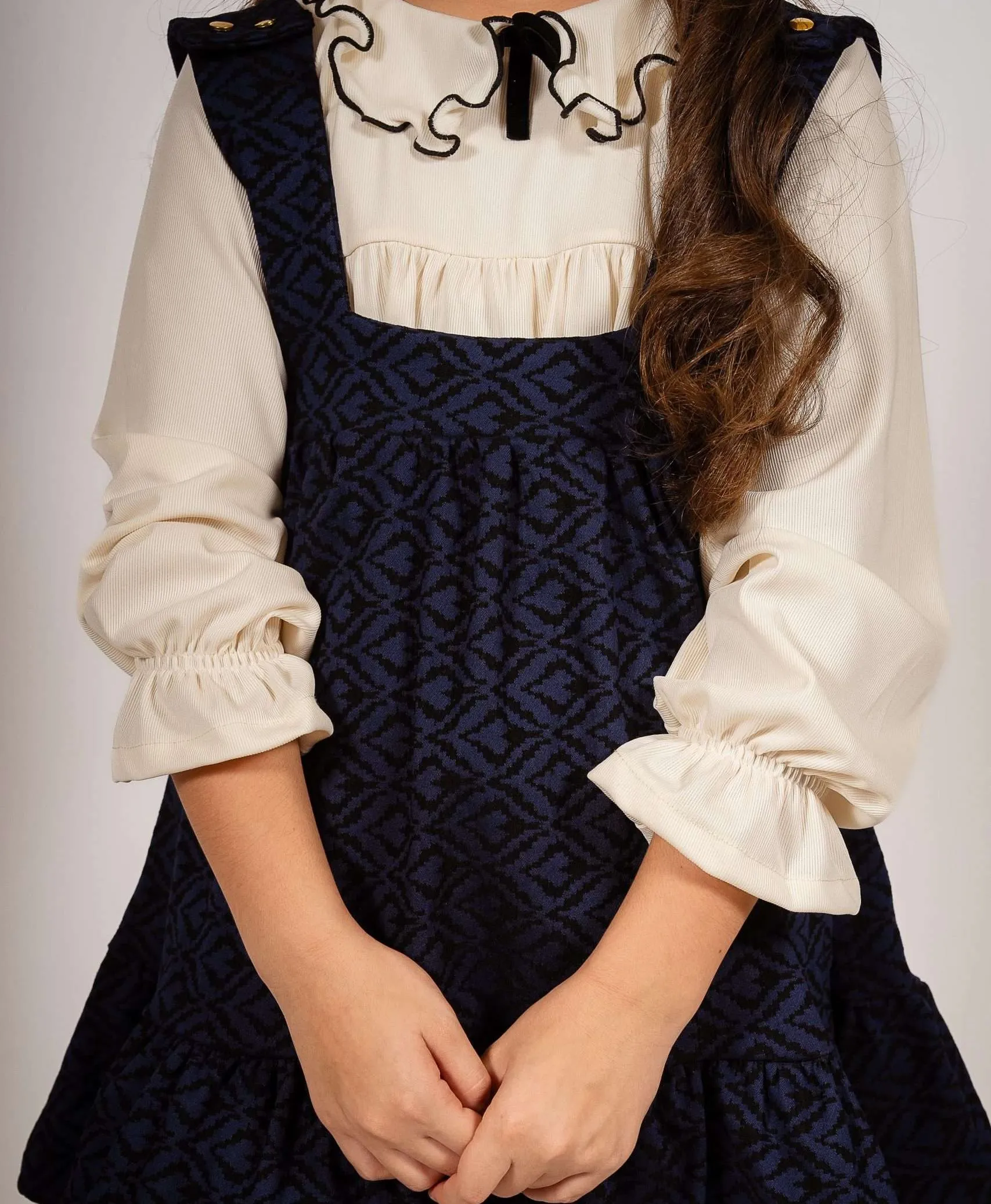 Vestido jumper azul de niñas