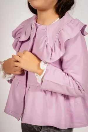 Alternative view of Saco lila con volados elegantes