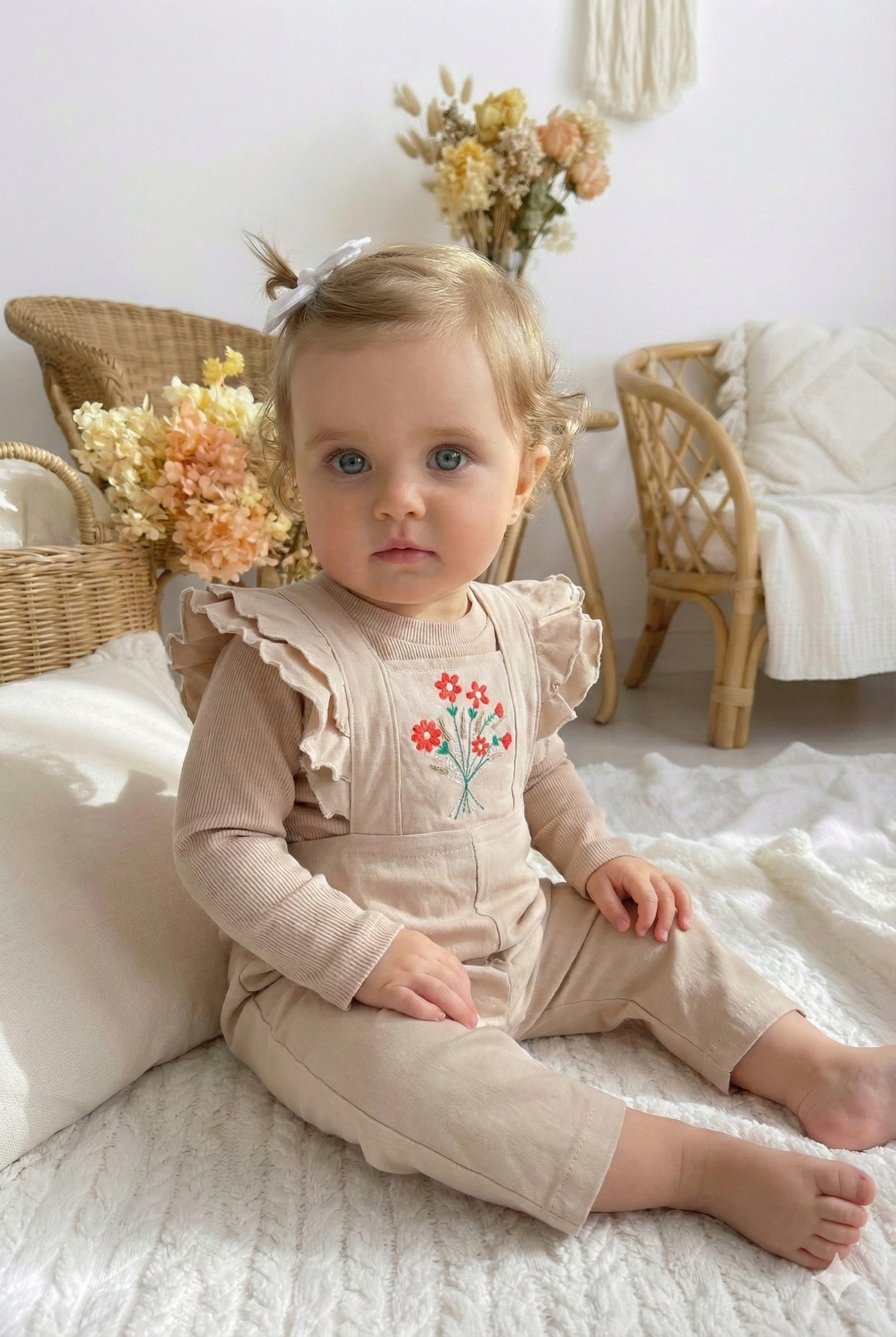 Jumper beige con Margaritas Bordadas - Imagen 2