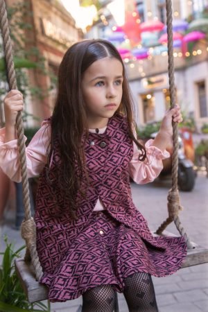 Alternative view of Falda Campana Corta rosa para Niñas