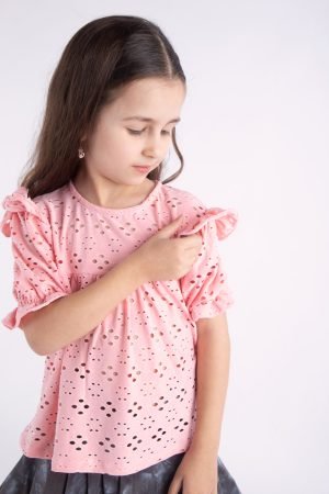 Alternative view of BLUSA DE BRODERIE ELASTIZADA ROSA