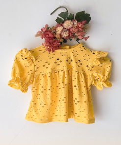 Alternative view of Blusa Broderie amarillo Manga Corta