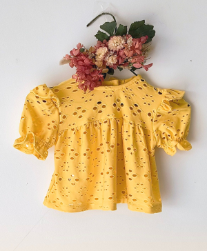 Alternative view of Blusa Broderie amarillo Manga Corta