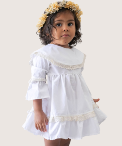 Vestido Helena blanco de poplin elegante