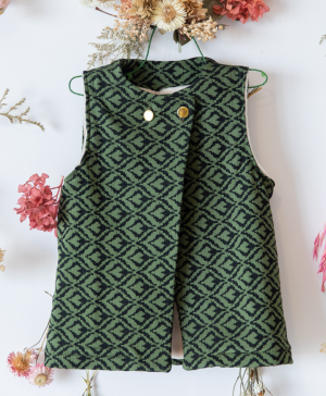 Chaleco estampado verde niñas