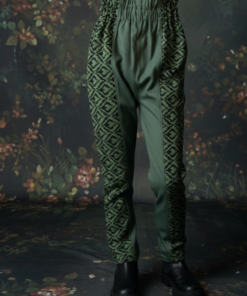 Pantalón Recto combinado Verde Militar Niñas