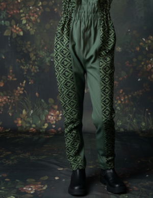 Pantalón Recto combinado Verde Militar Niñas