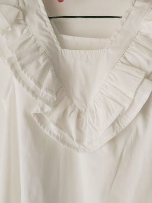 Alternative view of vestido mini volado V de poplín 100% algodón