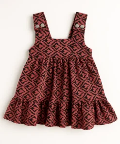 Jumper vestido rosa de bengalina para niñas | Diseño estampado con volado - Begoña