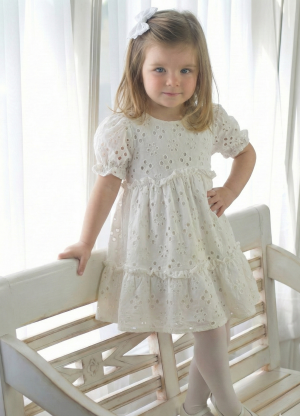 Vestido Renata de Broderie blanco Elastizado