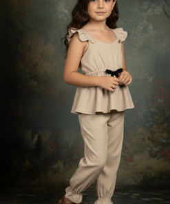 Jumpsuit Bengalina Beige Detalles Negros