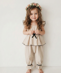 Jumpsuit Bengalina Beige Detalles Negros