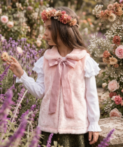 Chaleco Infantil de Polar con Cuello Bebé Alto – Rosa bebé