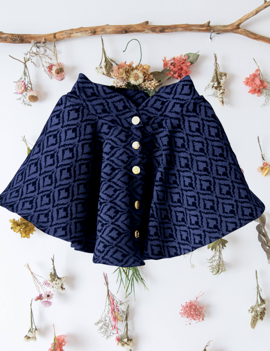 Falda Campana Corta Azul para Niñas - Imagen 2