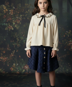 Falda Campana Corta Azul para Niñas