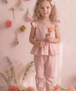 Enterito rosa bebé de bengalina- Jumpsuit Alice