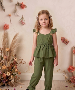 Enterito verde militar de bengalina | Jumpsuit Alice