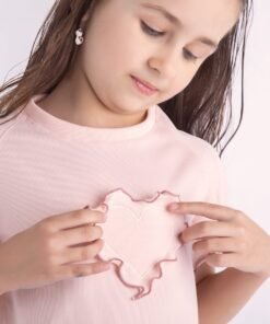 Alternative view of Blusa Infantil Coquette con Corazón Rústico – Rosa Palo
