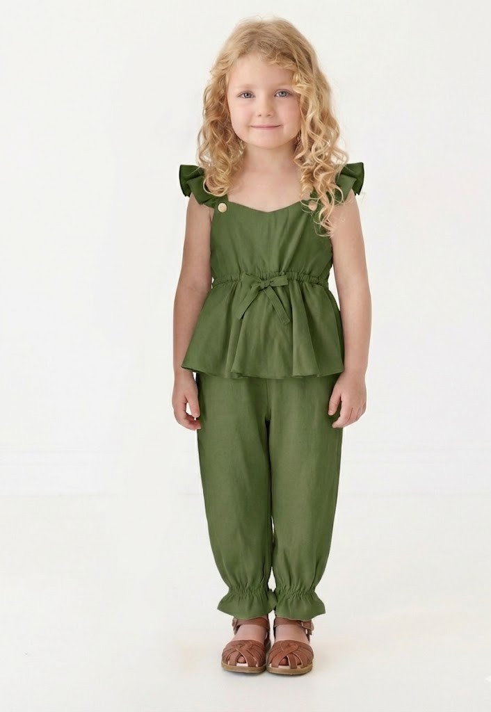 Enterito verde militar de bengalina | Jumpsuit Alice - Imagen 6