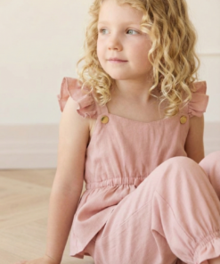 Enterito rosa bebé de bengalina- Jumpsuit Alice