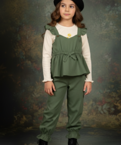Alternative view of Enterito verde militar de bengalina | Jumpsuit Alice