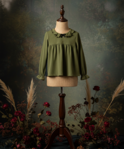 Blusa de morley verde para niñas – Moda coquette argentina