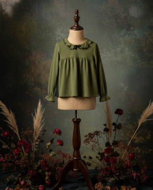 Blusa de morley verde para niñas – Moda coquette argentina