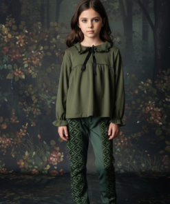 Alternative view of Blusa de morley verde para niñas – Moda coquette argentina