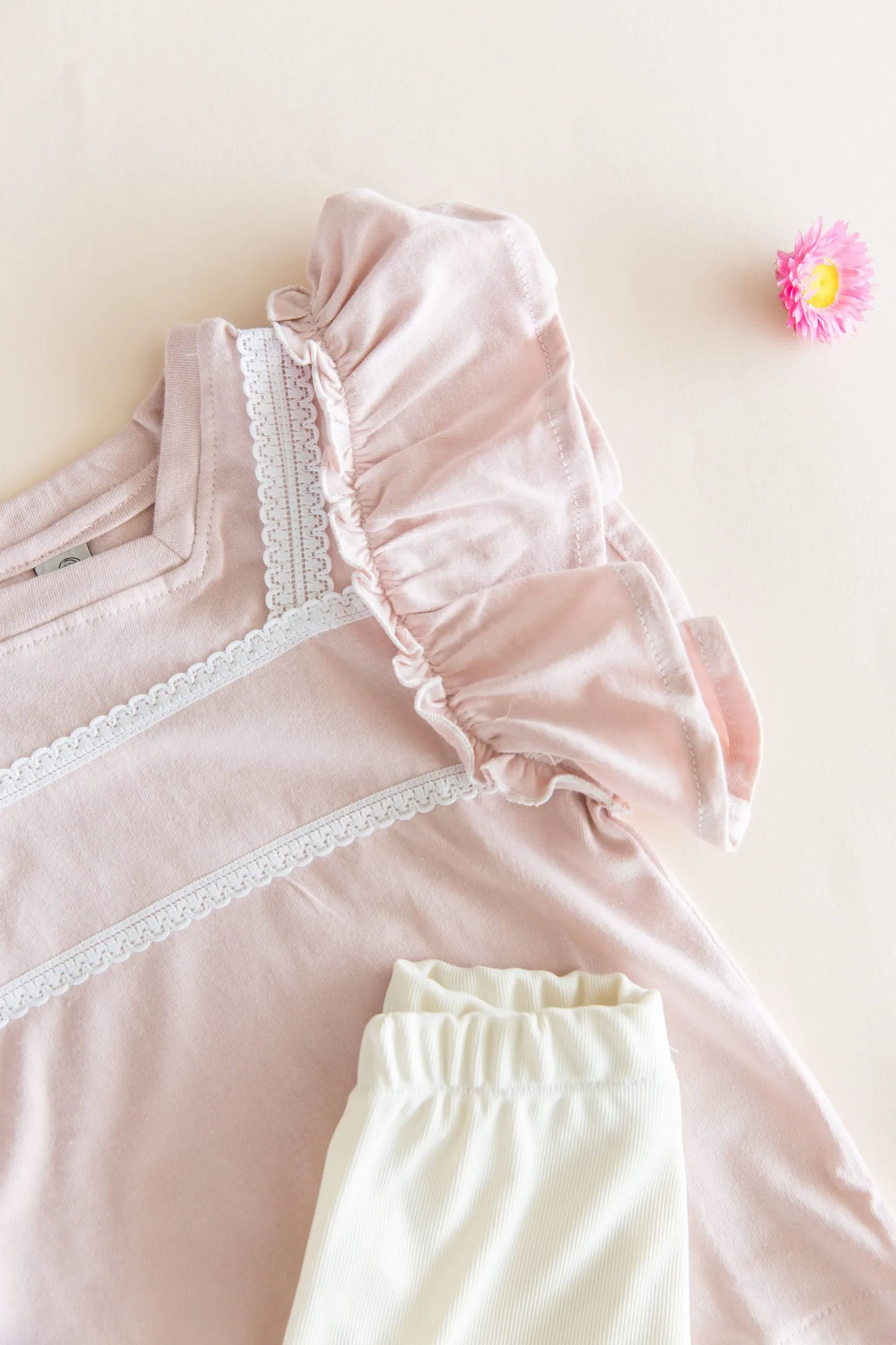 Remera infantil coquette de jersey rosa | Begoña - Imagen 4