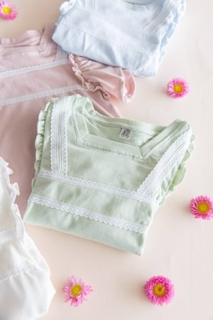 Alternative view of Remera infantil coquette de jersey verde | Begoña