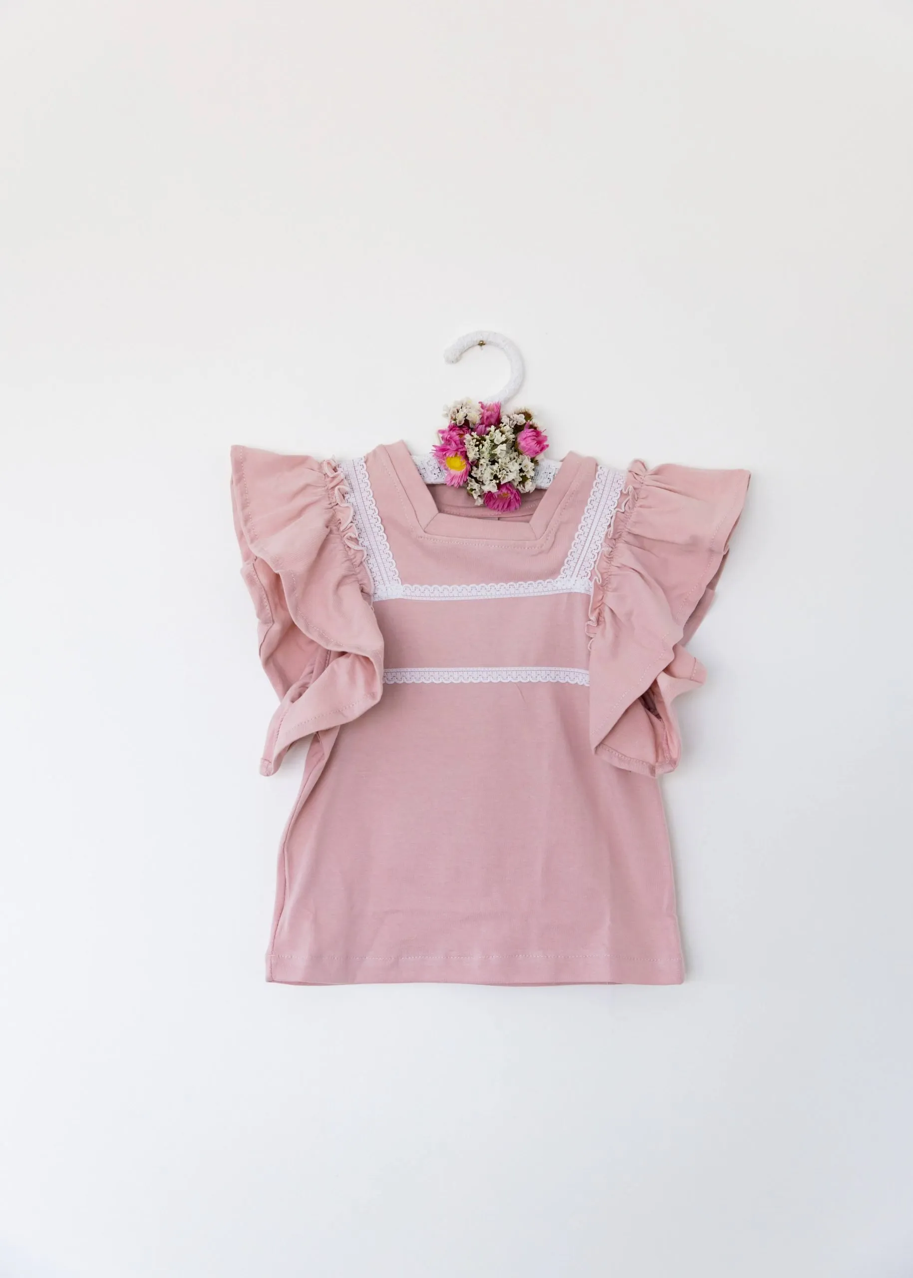 Remera infantil coquette de jersey rosa | Begoña - Imagen 7