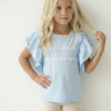 Remera infantil coquette de jersey Celeste | Begoña