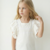 Remera infantil coquette de jersey blanca