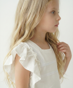 Alternative view of Remera infantil coquette de jersey blanca