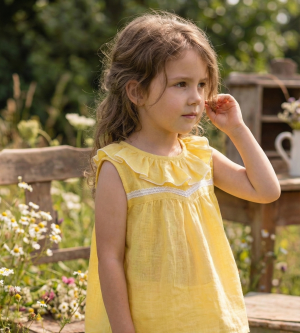 La blusa infantil boho romántica amarilla