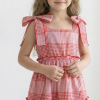 vestido infantil cuadrillé vintage romántico con festones color rojo – Begoña