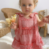 Vestido cuadrille para bebe color rojo