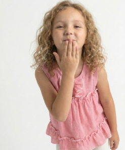 Alternative view of Blusa Melody de Gasa y Volados rosa y blanca